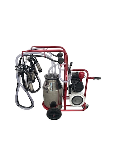 Bartech Yaprak Çiftli İnek Süt Sağım Makinası C40 Krom Güğüm Kuru