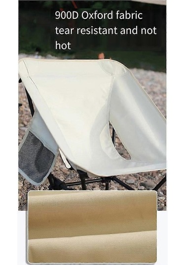 Bloomnest Yeni Tasarım Açık Hava Katlanır Kamp Sandalyesi - Krem Beyaz A748 Altın-siyah Altın - Siyah