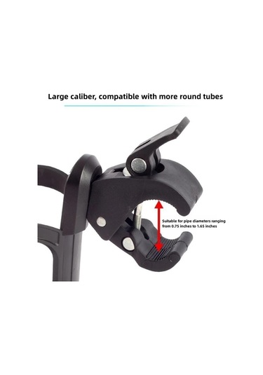 Lumaworld Güvenli Ayarlanabilir Siyah Çaydanlık Tutucu Bisiklet Gidonu İçin Dayanıklı Kap Tutucu, Metalik Kaplama Siyah