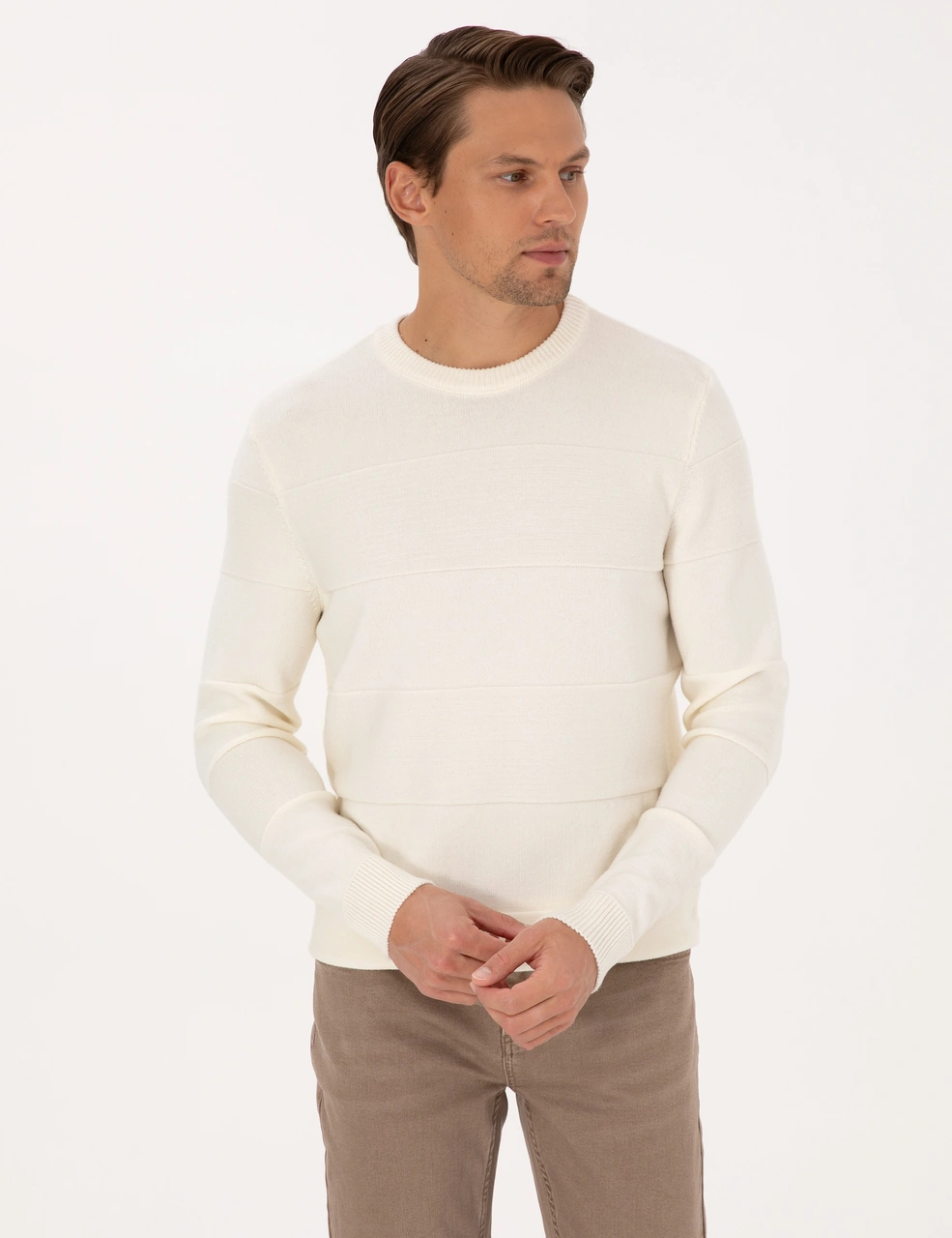 Pierre Cardin Erkek Ekru Kazak /triko 50315713-vr019 Ekru