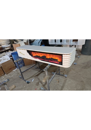 Umay Tv Sehpa 170cm Beyaz+gold Beyaz