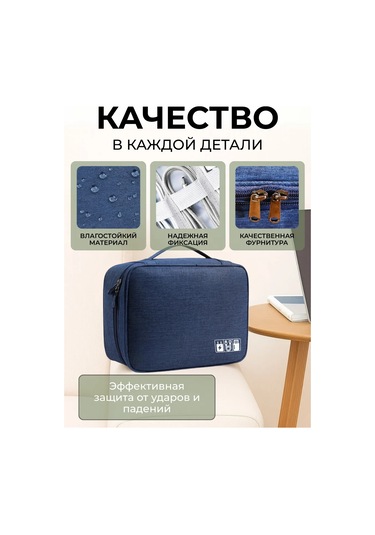 Unagi Kablolar Ve Şarj Cihazları İçin Saklama Organizer Çanta 243191781 Mavi