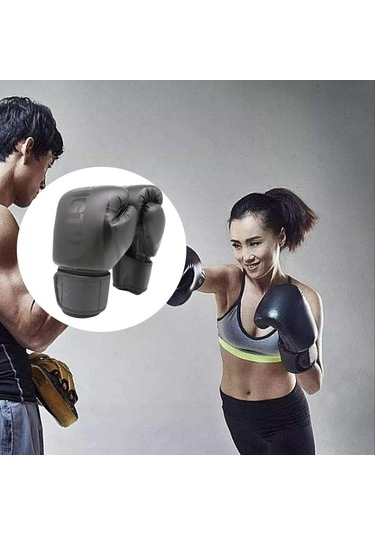 Suntek Boks Uygulama Eldivenleri Erkek Kadın 14-ons Siyah