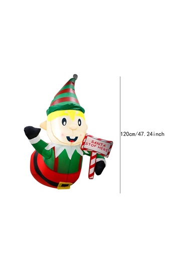 Suntek Yılbaşı Şişme Elf Işıklı Patlatma Veranda Ev Yükseklik 120 Cm