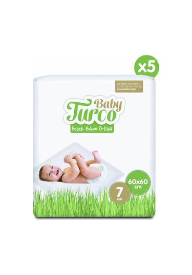 Baby Turco Bebek Bakım Örtüsü 60x60 Cm 7x5 35 Adet