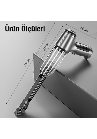 Ally St-6645 Pro 95000pa Portatif Ev Ve Araç Şarjlı El Süpürgesi