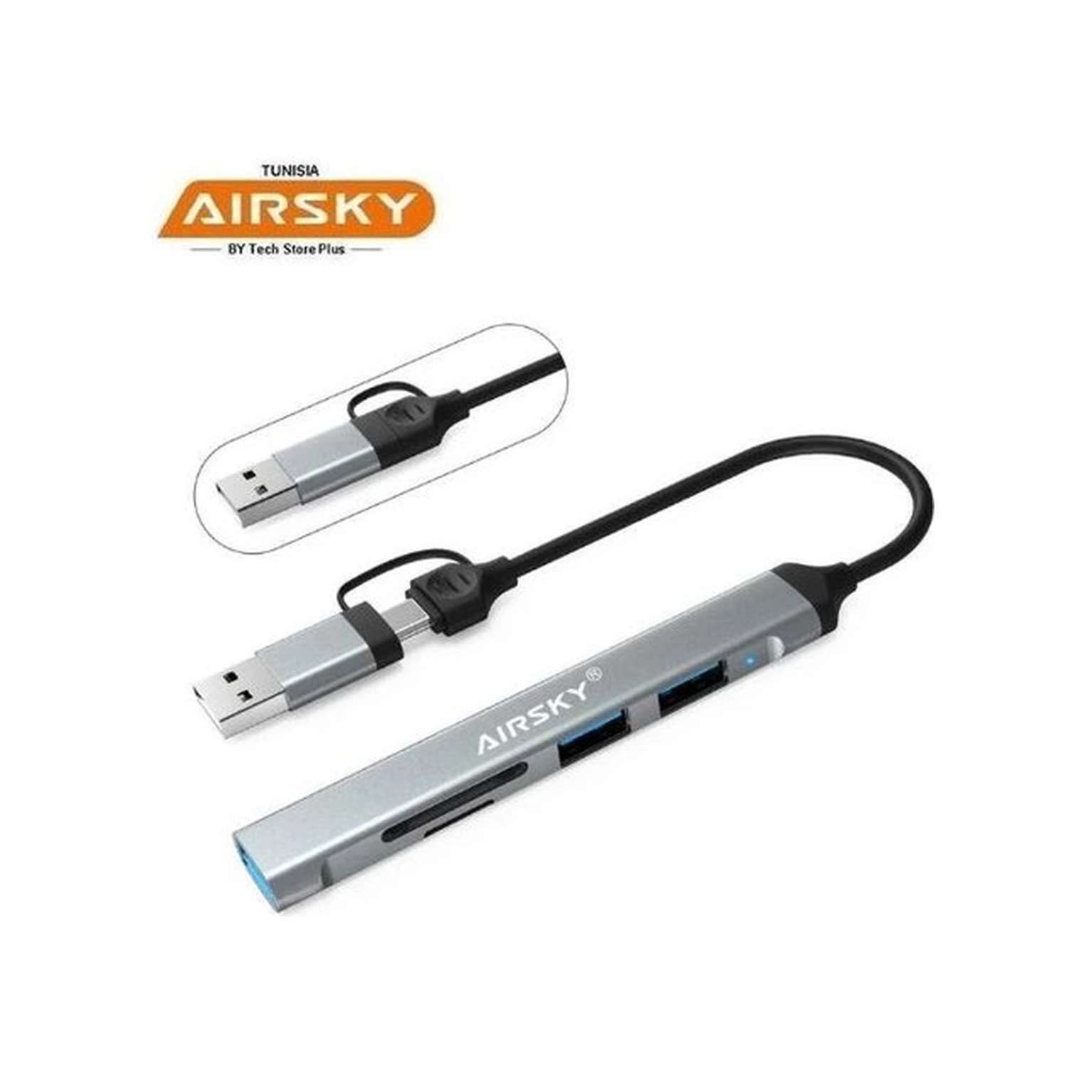 Technow Usb 3.0/usb 2.0/sd/tf Girişli 5 İn 1 Tip-c Çevirici Adaptörü