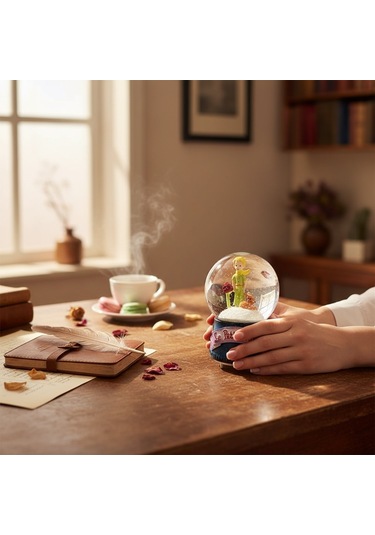 Küçük Prens Orta Boy Işıklı Müzikli Kar Küresi Le Petit Prince Koleksiyonluk Biblo