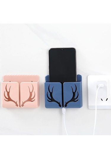 Pembe 1 Adet Duvara Monte Saklama Kutusu Uzaktan Kumanda Saklama Kutusu Klima Uzaktan Kumanda Tv Saklama Kutusu Telefon Tutucu Organizasyonu Pembe