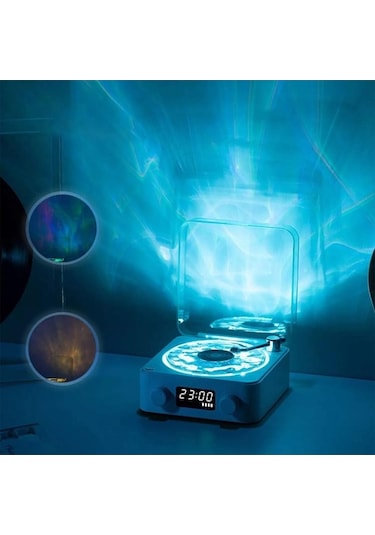 Vintage Vinil Plak Çalar Bluetooth Hoparlör Ayarlanabilir Işıklı Kablosuz Taşınabilir Retro Vinil Plak Çalar Ne