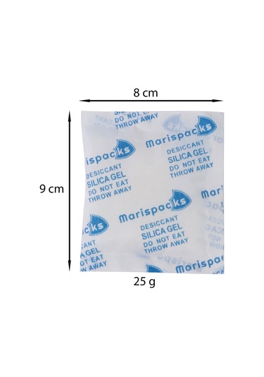 Marispacks 25 G X 100 Adet Silikajel Nem Alıcı Paket Nonwoven, Polietilen Poşette