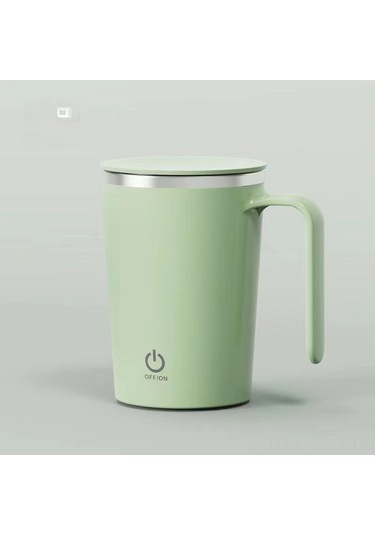 Springsun Stainless Steel Otomatik Manyetik Karıştırıcı Bardak, 380ml Yeşil, Taşınabilir Kahve Fincanı, Kolay Temizleme, Dayanıklı Malzeme Yeşil