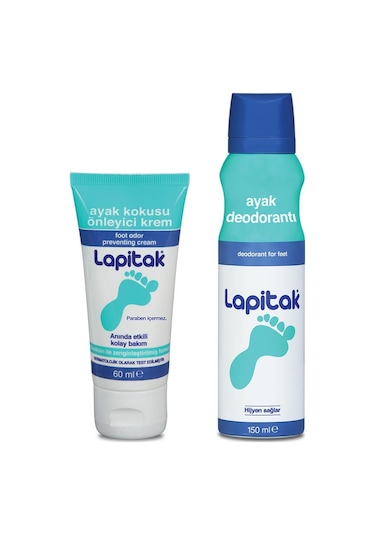 Lapitak Ayak Deodorantı 150 ML + Ayak Kokusu Önleyici Krem 60 ML