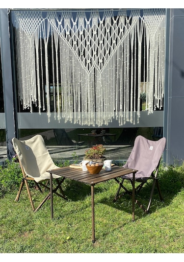 Bag The Joy Ahşap Masa Sandalye Seti Antrasit-Koyu Gri-70 70 55cm Kahverengi