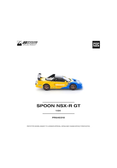 Pop Race Honda Nsx-r Gt Spoon Sports 1:64 Diecast Model Araba Pr640310 Sarı