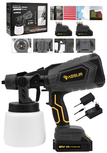 Assur ASR828 21V Çift Akü 300 MM Sprey Püskürtme Siyah