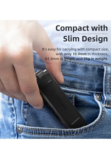 Maiyame Hafif Ve Dayanıklı Alüminyum Insta360 Go 3 Hızlı Çıkış Tabanı 61.3x16.0x10.9mm Siyah