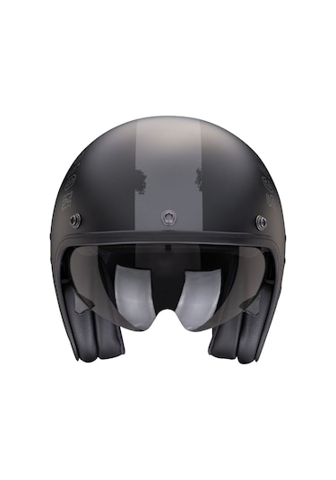 Scorpion Belfast Evo Spade Açık Motosiklet Kaskı Mat Siyah Gümüş