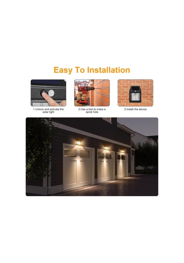 Güneş Enerjili Dış Mekan Işıkları, Alacakaranlıktan Şafağa Güneş Enerjili Duvar Aplik Hareket Sensörü, C Beyaz