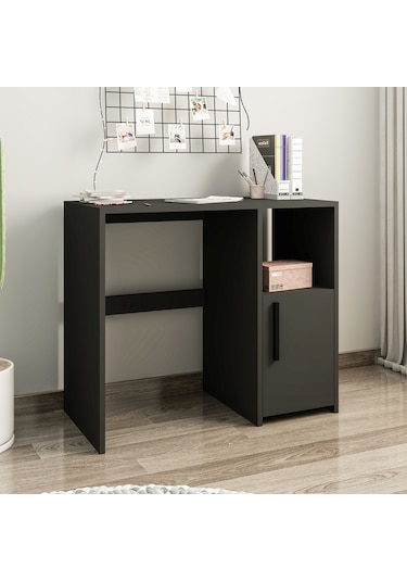 Kuzey Tek Kapaklı Çalışma Masası Minimal Tasarım Antrasit
