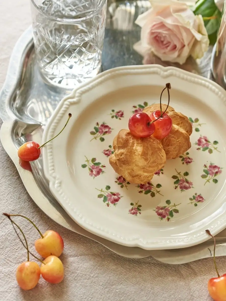 Roomi Desenli Düz Seramik Tabak 19.5 Cm, Hediye 113310986 Beyaz