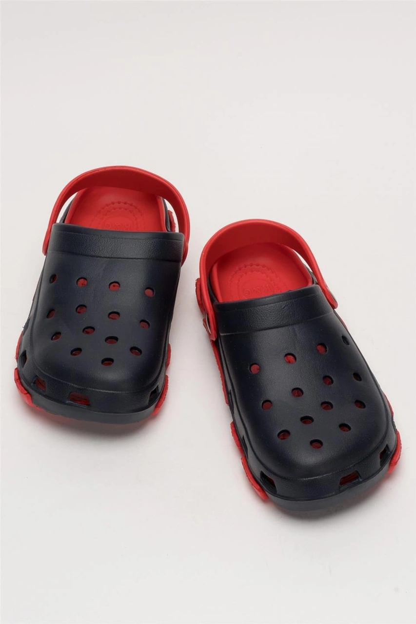 Unisex Çift Tabanlı Ortopedik Hemşire Doktor Aşçı Laboratuvar Deniz Havuz Terliği Sandalet Lacivert - Kırmızı Lacivert - Kırmızı