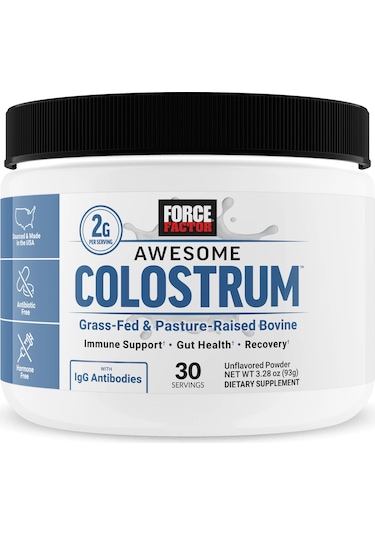 Force Factor Awesome Bovine Gut İmmune Colostrum Powder Pasture Raised Grass Fed 30 Servings
