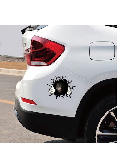 Yunboo Korkunç Halloween Pvc Araba Sticker - 30x25cm Siyah Pencere Dekoru Dış饰