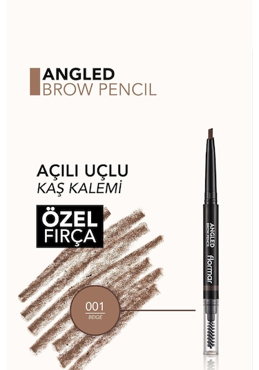 Flormar Angled Ergonomik Uçlu Asansörlü Kaş Kalemi 001 Beige