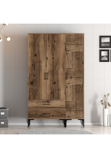 Variant Kumsal 3 Kapılı Pt Gardrop - Ceviz / Ceviz