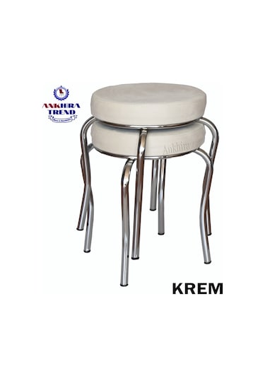 Tabure (Krom Ayaklı) (2 Adet) - Mutfak Balkon Taburesi