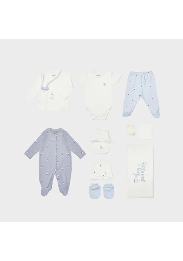 Bibaby Biorganic Love Floral 10 Parça Hastane Çıkış Seti 63243 Ekru Lila Ekru Lila Ekru - Lila