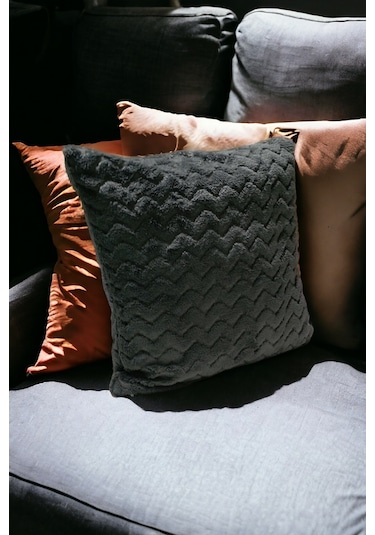 Bohem Dekoratif Yastık Kılıfı Kırlent Kılıfı 43x43 Cm Antrasit