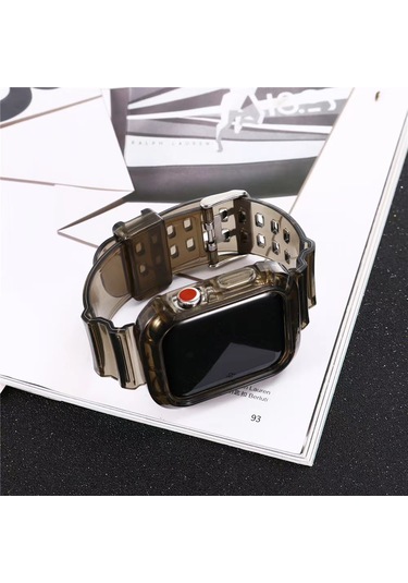 Bileklik Buzul Şeffaf Bileklik 2345. Nesil S8 Entegre S10 Bilekliği S10-46 Mm Tek Parça Kayış Şeffaf Siyah