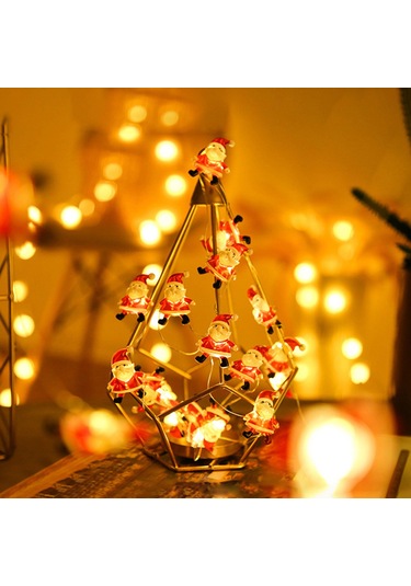 Shineyee Kardan Adam Figürlü 3 Metre 30 Led Noel Dekorasyon Işık Zinciri - Sürekli Açık Ve Parıltı Modu, 3xaa Pil İle Çalışır Pil Dahil Değil