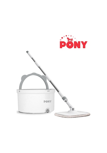 Pony Beyaz Temiz & Kirli Suyu Ayırma Özelliği Otomatik Temizlik Seti Mop Paspas