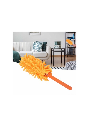 Dofolink Turuncu 72cm Çekilebilir Süpürge, Paslanmaz Çelik Saplı, Yenilebilir Chenille Mikrofiber, Zirve-duvara Temizlik, Kolay Yıkanabilir Diğer