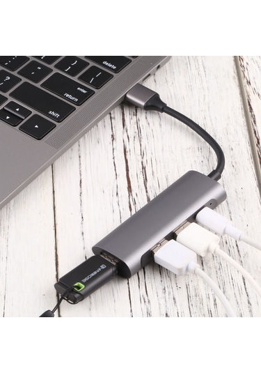 Sones U-811 4'ü 1 Arada Usb 3.0 - 3 Usb 3.0 + Usb-c / Type-c Bağlantı Noktalı Hub Yerleştirme İstasyonu