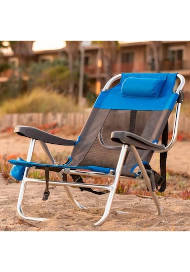 Funky Chaırs Beach Star Light Plaj Şezlong Kamp Sandalye - Blue