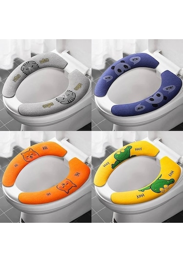 Novahub Sarı Klozet Kapağı Yastıkları Klozet Kapağı Karikatür Tuvalet Etiketi Kapakları Sıcak Yumuşak Yıkanabilir Banyo Closestool Koruyucu Banyo Aksesuarları Sarı