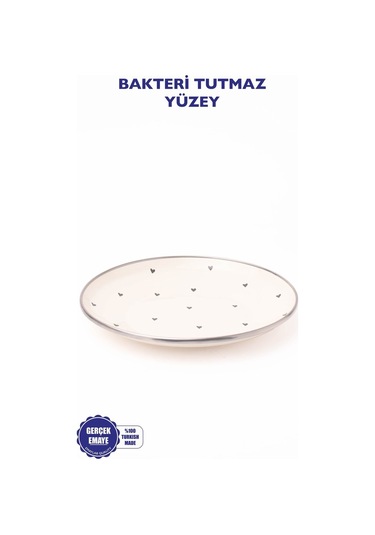 Black Cupid Emaye Sunum Tabağı Bej