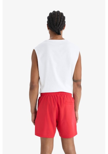 Defacto Defactofit Sporcu Baskılı Esnek Dokulu Kısa Boy Deniz Şortu B5952ax25hsrd286 Kırmızı