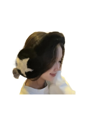 Primepickings Yıldız Desenli Beyaz Kulaklık - Yumuşak Rüzgar Geçirmez Katlanır Kayak Yürüyüş