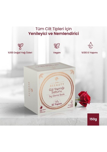 Balen's Beeauty Taş Dövme Baskı Gül Yaprağı Sabunu 150 Gr