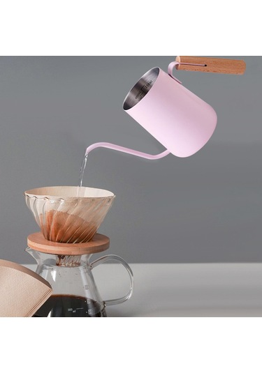 Suntek Pour Over Kettle Paslanmaz Akış Ağızlı Pembe Pembe