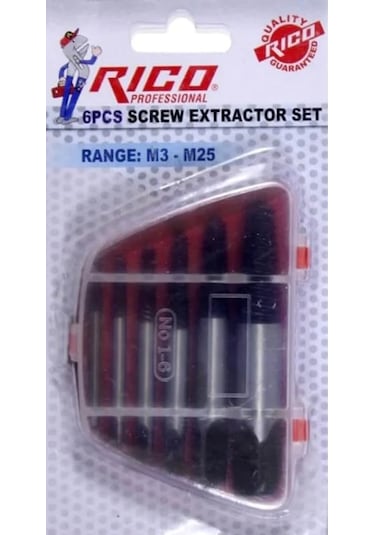 Rico 6 Parça Ters Klavuz Vida Sökme Yalama Vida Civata Sökme  Set