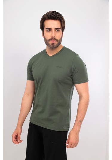 Fore Sport Erkek V Yaka T-shirt Haki