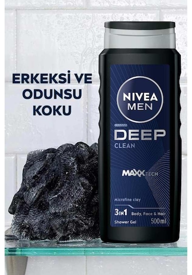 Men Erkek Deep Dimension Banyo Ve Duş Jeli 500ml, 3'ü1 Arada Komple Bakım, Vücut Saç Ve Yüz Diğer