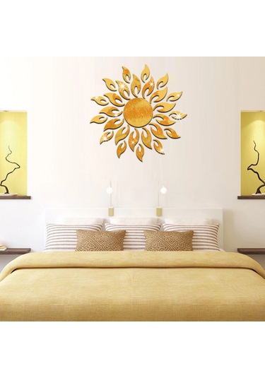 Springsun Gümüş Renkli 13'lü Plastik Ayna Duvar Sticker Seti - Hafif, Kolay Kurulum, Ev Dekorasyonu, Çerçevesiz Ayna贴片 Altın