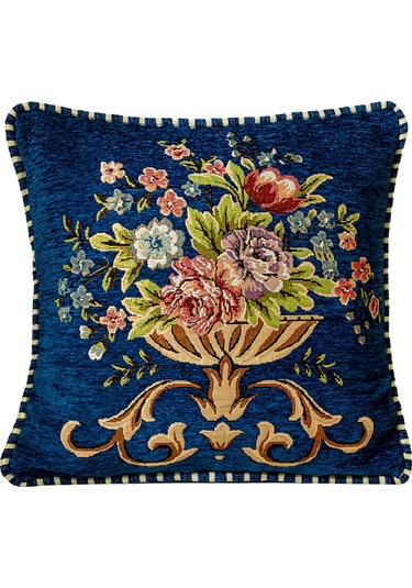 Suntek 48x48cm Makinede Yıkanabilir Dekoratif Yastık Mavi Mavi